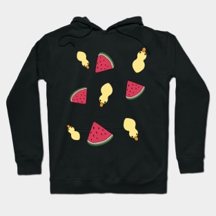 ducks and watermelon cute stickers Hoodie